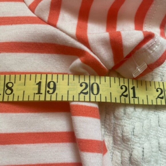 NWT Rio & Rian Coral & White Striped V-Neck Tee Shirt Size XL - Picture 4 of 6